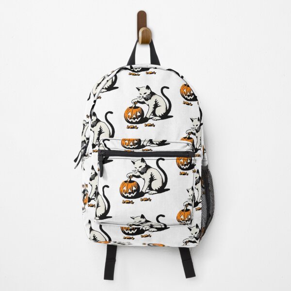 Item preview, White Cat with Pumpkin designed and sold by Blink Art Studio.