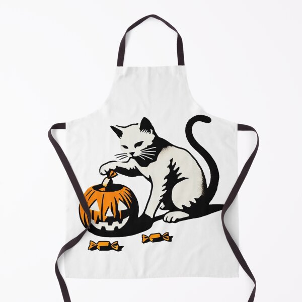 Item preview, White Cat with Pumpkin designed and sold by Blink Art Studio.