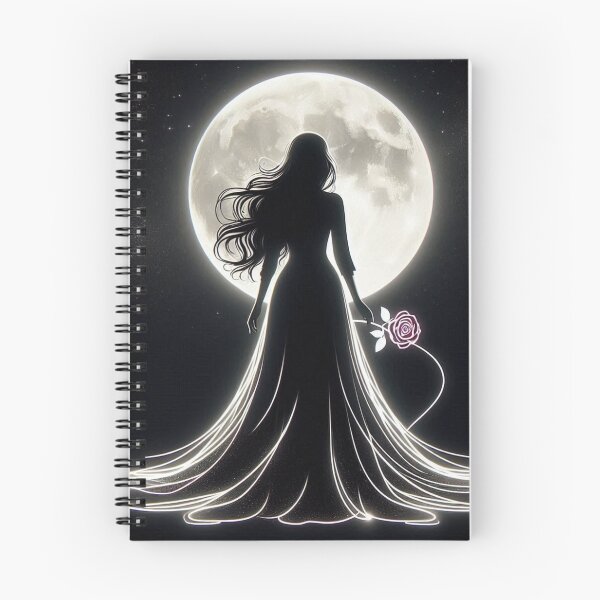 Item preview, Moonlit Silhouette with Rose Under Full Moon designed and sold by CultDigHoriz.