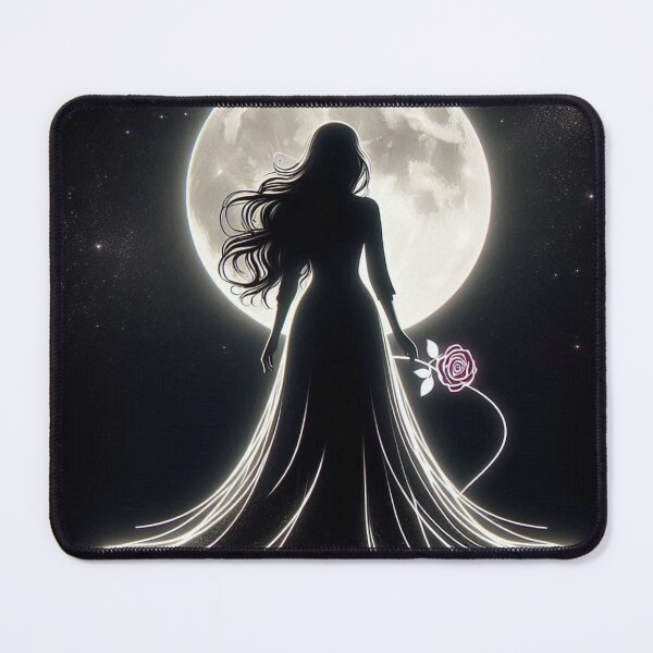 Item preview, Moonlit Silhouette with Rose Under Full Moon designed and sold by CultDigHoriz.