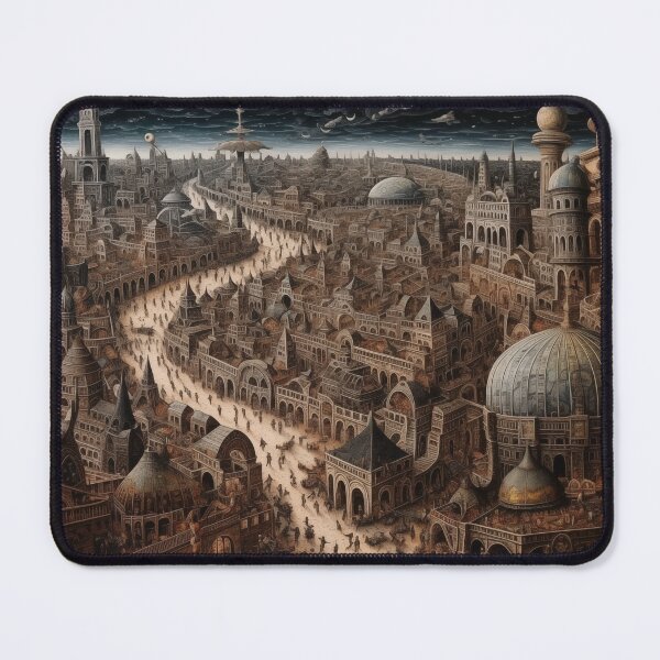 Item preview, Futuristic Medieval Cityscape designed and sold by landletsy.