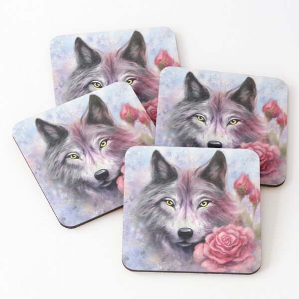 Item preview, Portrait of a she-wolf against the background, portrait of a wolf, watercolor paintings designed and sold by Yaroslav Chyzhevskyi.