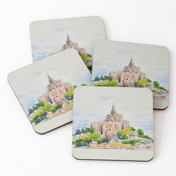 Item preview, France's beautiful Mont Saint-Michel watercolor painting, art print designed and sold by Jennywatercolor.