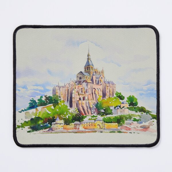 Item preview, France's beautiful Mont Saint-Michel watercolor painting, art print designed and sold by Jennywatercolor.