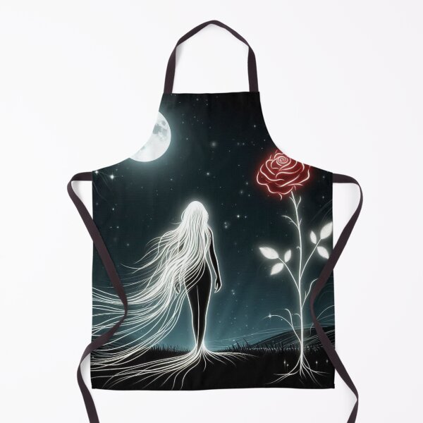 Item preview, Moonlit Silhouette with Red Rose Mystical Night Print designed and sold by CultDigHoriz.