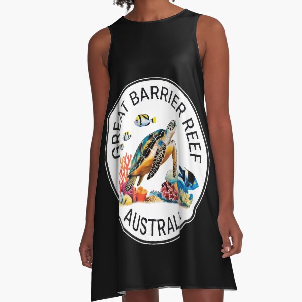 Artikel-Vorschau von Vintage Minimal Retro Reiseplakat – Schildkröte am Great Barrier Reef Australien, designt und verkauft von pod24.