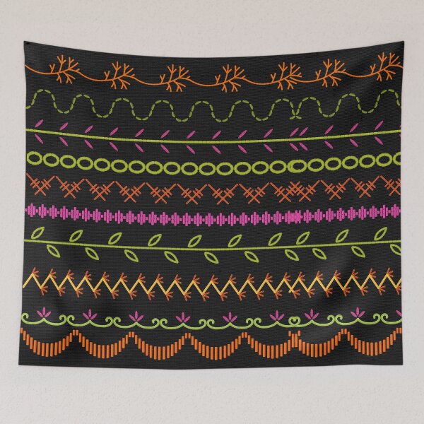 Item preview, Sewing Stitch Patterns on Textured Fabric Effect Background  designed and sold by Nancyanna.