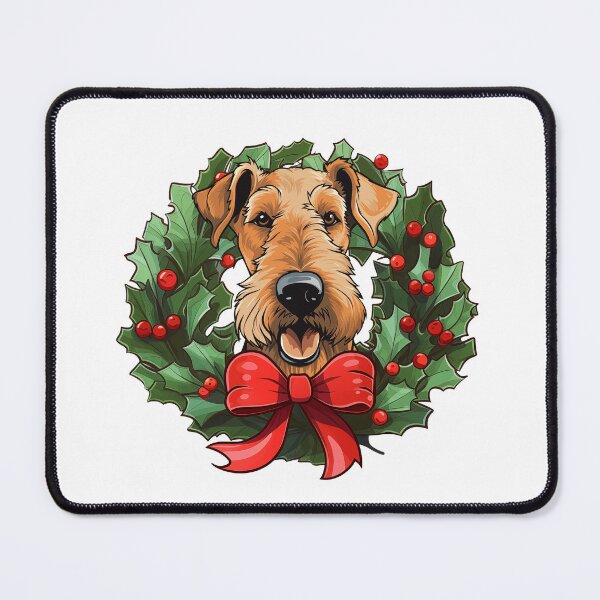 Item preview, Airdale Terrier Christmas Wreath Dog designed and sold by wotsthis.