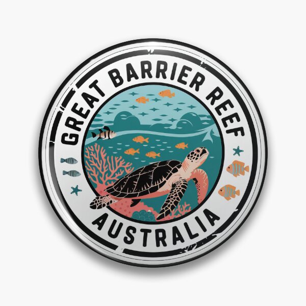 Item preview, Vintage Minimal Retro Travel Poster – Great Barrier Reef Turtle Australia designed and sold by pod24.