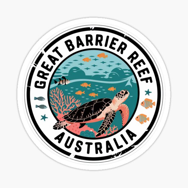 Item preview, Vintage Minimal Retro Travel Poster – Great Barrier Reef Turtle Australia designed and sold by pod24.