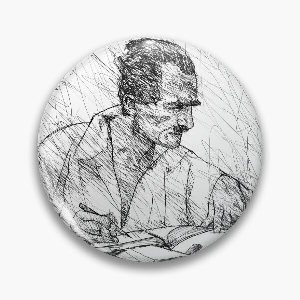 Item preview, NIKOS KAZANTZAKIS ink portrait designed and sold by lautir.