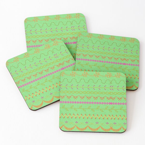 Item preview, Sewing Stitch Patterns on Textured Fabric Effect Background  designed and sold by Nancyanna.