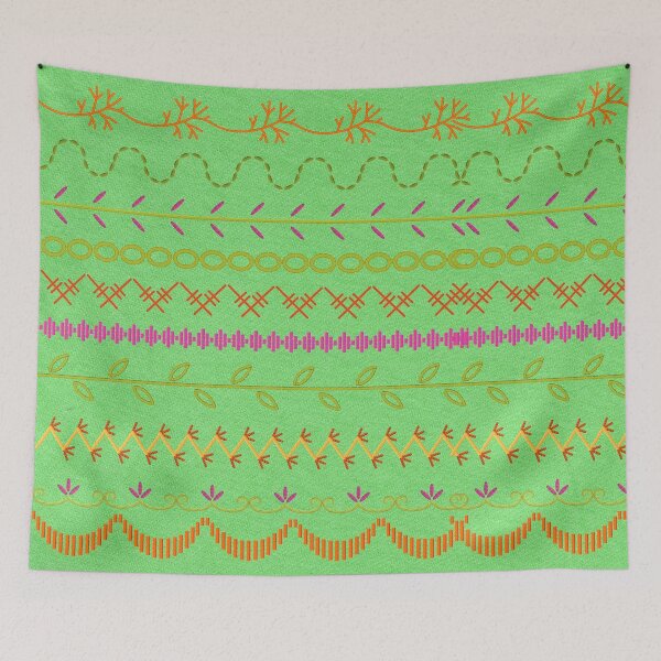 Item preview, Sewing Stitch Patterns on Textured Fabric Effect Background  designed and sold by Nancyanna.
