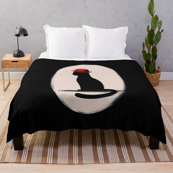 Artikelvorschau, elegante schwarze Katze mit rotem Bowlerhut entworfen und verkauft von IllumeInk.