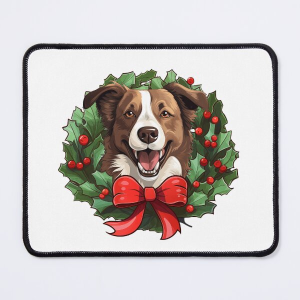 Item preview, Border Collie - Red White - Christmas Wreath Dog designed and sold by wotsthis.