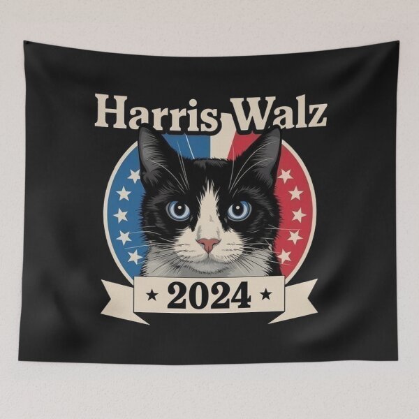 Item preview, Harris Walz 2024 Funny Cat Election Kamala Harris Tim Waltz designed and sold by SztylishDesigns.