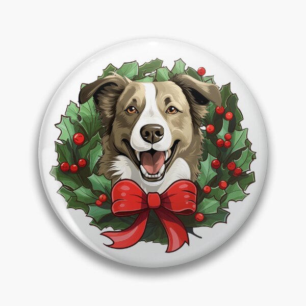 Item preview, Border Collie - Wheaton - Christmas Wreath Dog designed and sold by wotsthis.