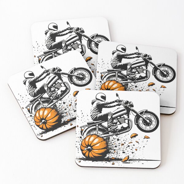 Item preview, Biker Crushing a Pumpkin designed and sold by Blink Art Studio.