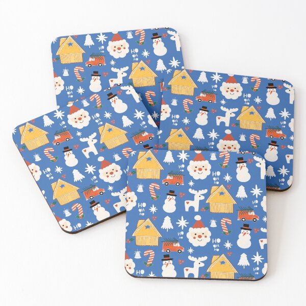 Item preview, Holiday Christmas Santa Workshop Minimal Retro Blue designed and sold by susycosta.
