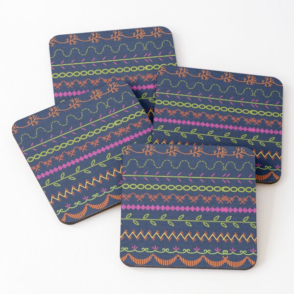 Item preview, Sewing Stitch Patterns on Textured Fabric Effect Background  designed and sold by Nancyanna.