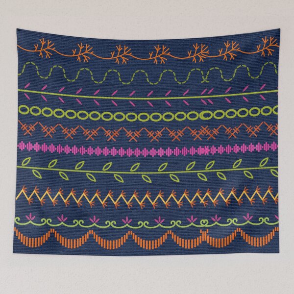 Item preview, Sewing Stitch Patterns on Textured Fabric Effect Background  designed and sold by Nancyanna.