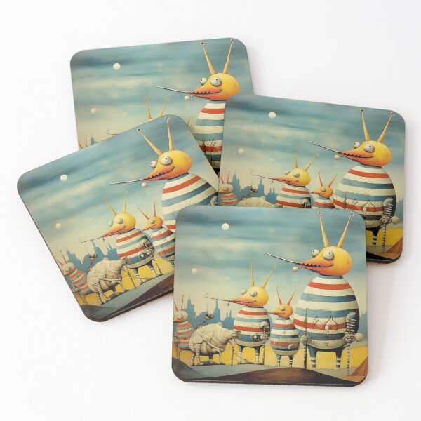 Item preview, Striped Creatures on a Surreal Journey designed and sold by landletsy.