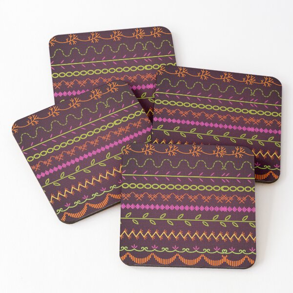 Item preview, Sewing Stitch Patterns on Textured Fabric Effect Background  designed and sold by Nancyanna.