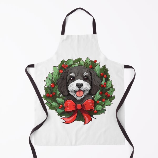 Item preview, Cavapoo - black and white -  Christmas Wreath Dog designed and sold by wotsthis.