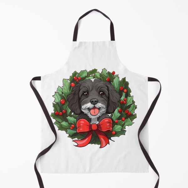 Item preview, Cavapoo - black and white -  Christmas Wreath Dog designed and sold by wotsthis.
