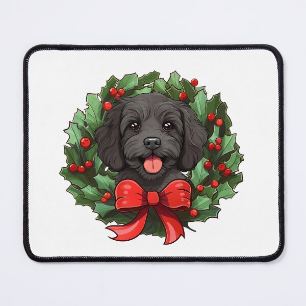 Item preview, Cavapoo - black - Christmas Wreath Dog designed and sold by wotsthis.