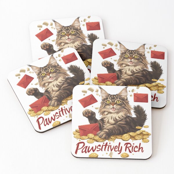 Item preview, Pawsitively Rich Maine Coon Cat: Prosperity and Joy designed and sold by ShanCoMeow.