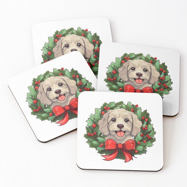 Item preview, Cavapoo - cream -  Christmas Wreath Dog designed and sold by wotsthis.