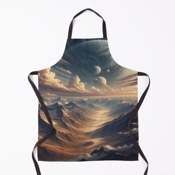 Item preview, Fascinating lunar landscape: Big moon, small moons and white clouds over mysterious hills designed and sold by FotoworldEdel.