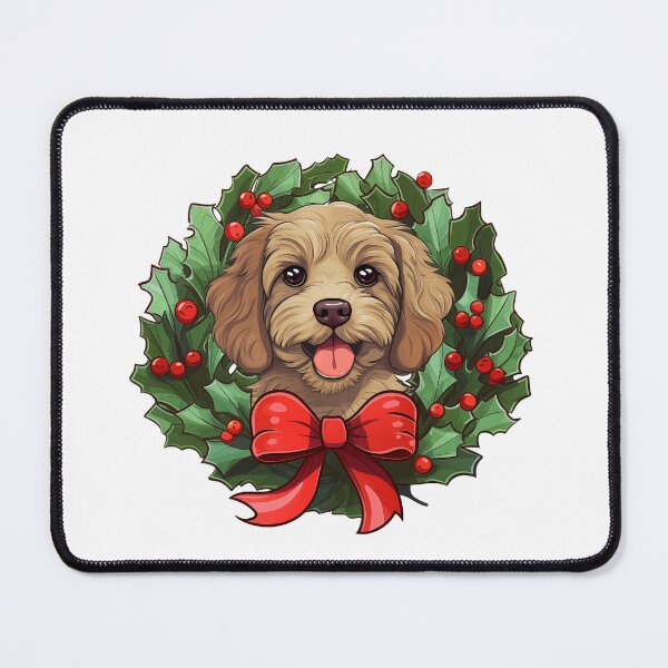 Item preview, Cavapoo - gold tan - Christmas Wreath Dog designed and sold by wotsthis.