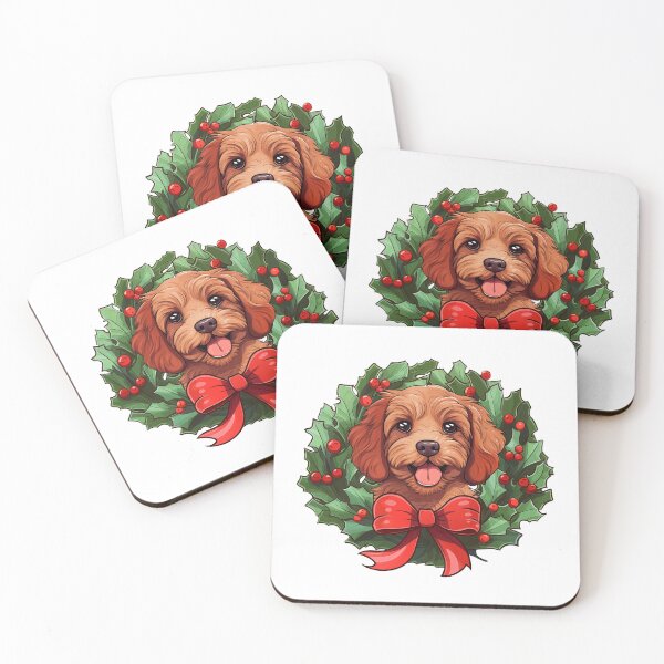 Item preview, Cavapoo - red -  Christmas Wreath Dog designed and sold by wotsthis.
