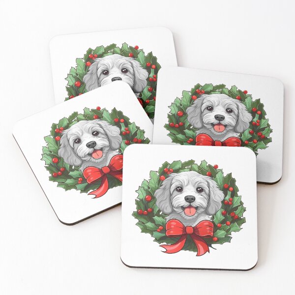 Item preview, Cavapoo - white -  Christmas Wreath Dog designed and sold by wotsthis.