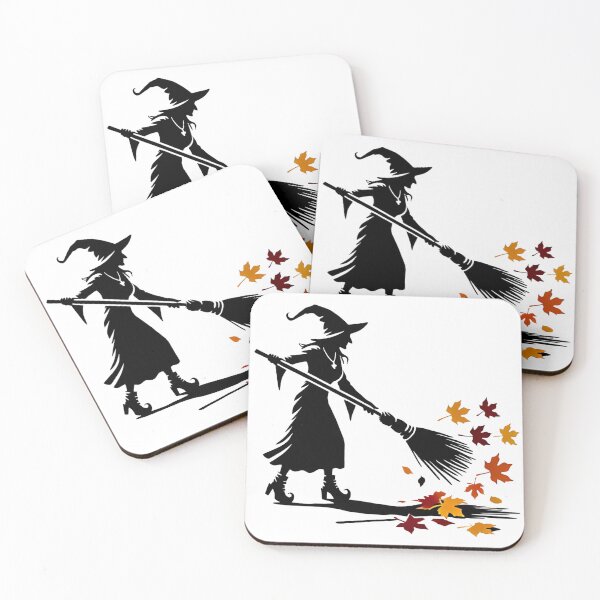 Item preview, Witch Sweeping Autumn Leaves designed and sold by Blink Art Studio.