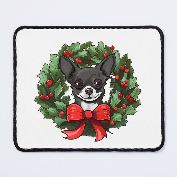 Item preview, Chihuahua - black white - Christmas Wreath Dog designed and sold by wotsthis.