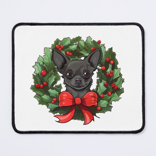 Item preview, Chihuahua - black - Christmas Wreath Dog designed and sold by wotsthis.