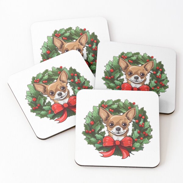 Item preview, Chihuahua - tan white -  Christmas Wreath Dog designed and sold by wotsthis.