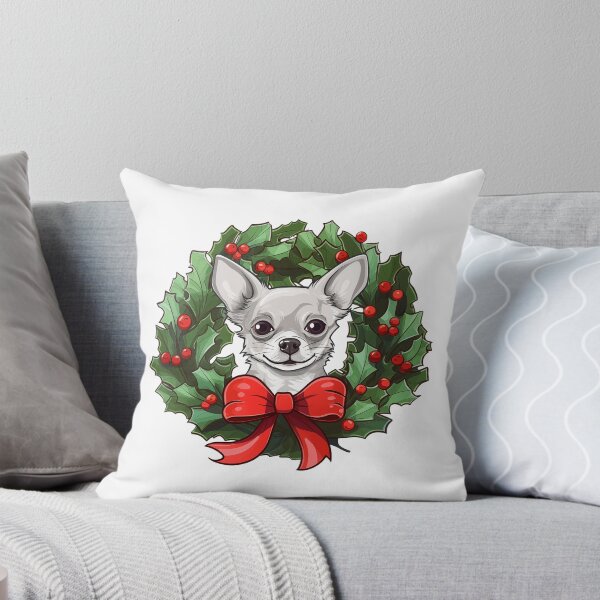 Item preview, Chihuahua - white -  Christmas Wreath Dog designed and sold by wotsthis.