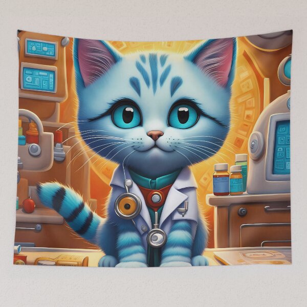 Item preview, Kitten as a doctor on a hospital ward designed and sold by Colin Bentham.