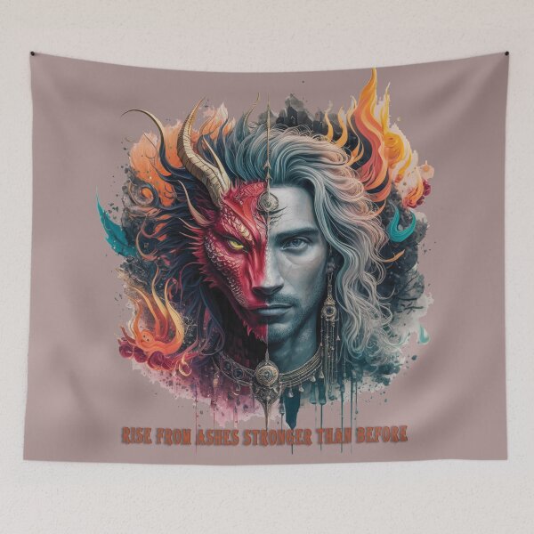 Item preview, Rise From Ashes Stronger Than Before- Fantasy Dragon and King Design wisdom darkness designed and sold by RAZ1995.