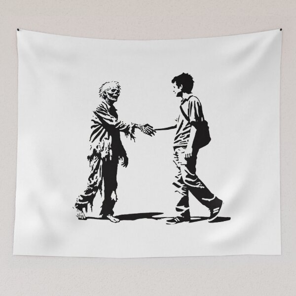 Item preview, Man Greeting a Zombie designed and sold by Blink Art Studio.