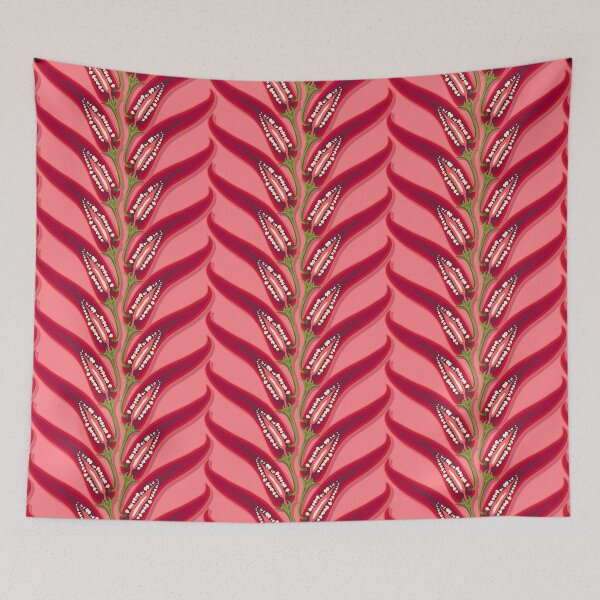 Item preview, Hot pepper, stripe imitation braid, Pink background designed and sold by Alex  Blud.