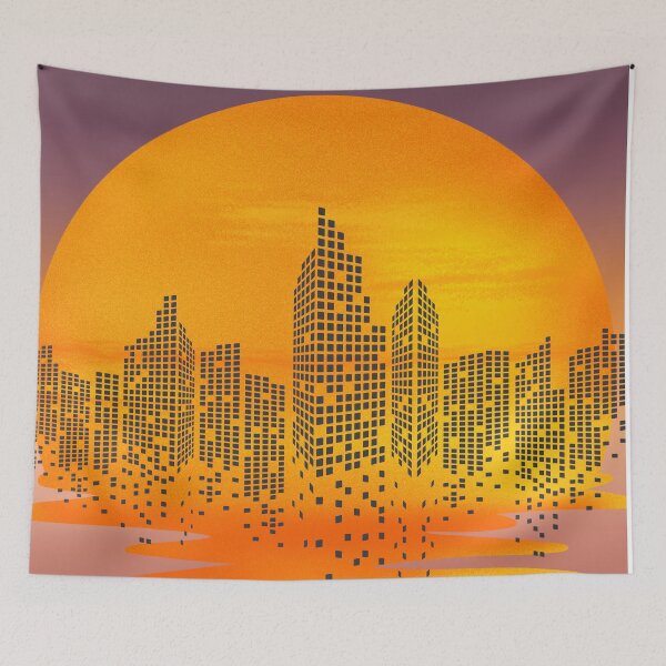 Item preview, Urban Silhouette at Sunset – Contemporary Cityscape designed and sold by RaiyaTees.