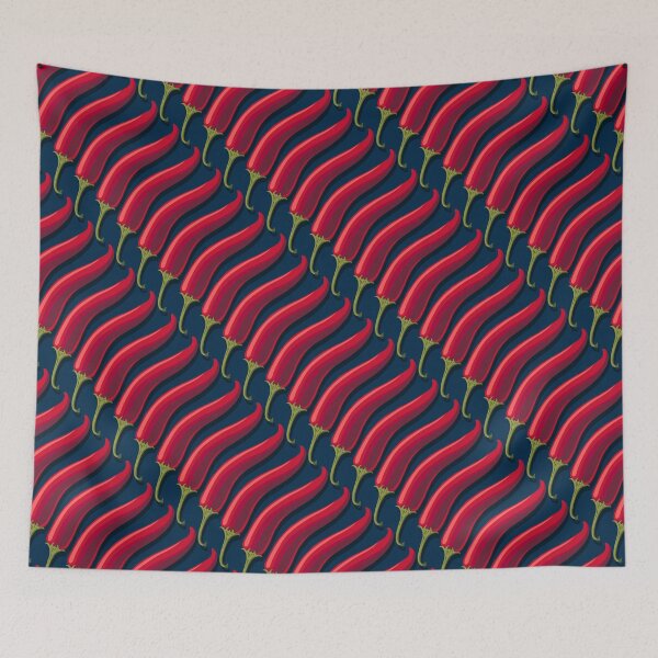 Item preview, Hot pepper, wide diagonal, Dark blue background designed and sold by Alex  Blud.