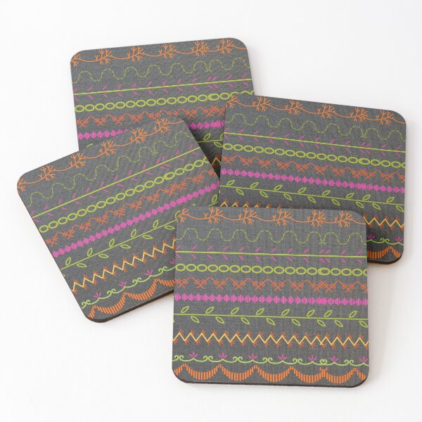 Item preview, Sewing Stitch Patterns on Textured Fabric Effect Background  designed and sold by Nancyanna.