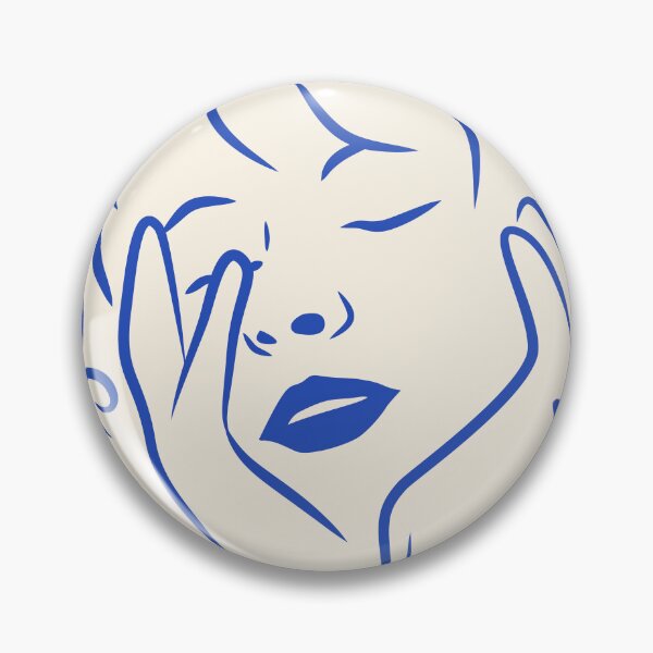 Item preview, Gentle Flower Dream, Minimalist Blue Line Art, Girl Lost in Thought Poster, Calm and Serenity Floral Painting, Nature Inspired Modern Wall Art designed and sold by Kintsugi99.