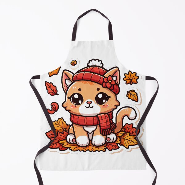 Item preview, Cute Kawaii Cat with Cozy Autumn/Fall Vibes for Cat Lovers designed and sold by LEYLA Hunter.